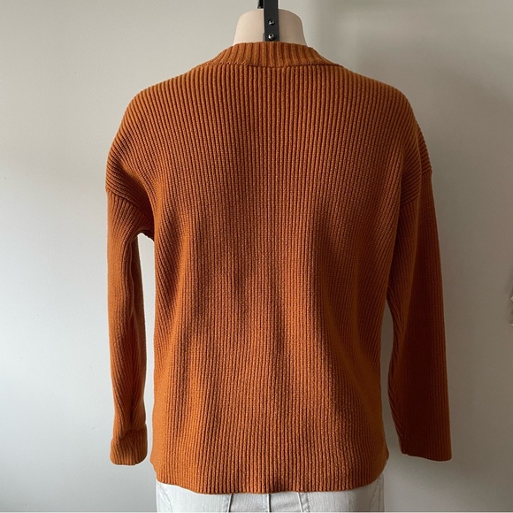 VICI Chunky Knit Cardigan Sweater Button Down Prep Preppy Oversized Cognac Small - Picture 2 of 11